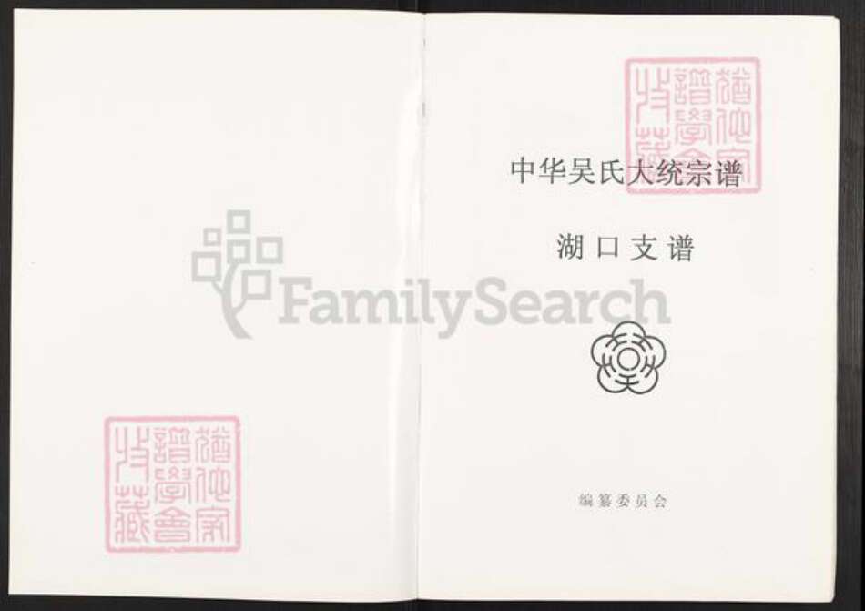 江西省九江市湖口县吴氏族谱-中华吴氏大统宗谱.湖口支谱.pdf电子版预览图1