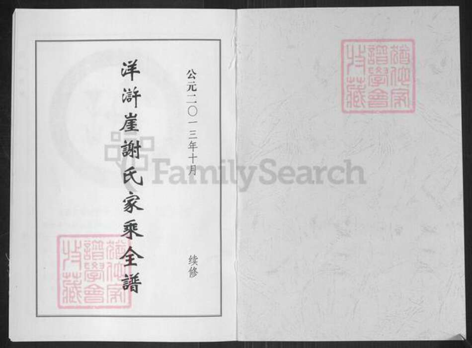 山东省淄博市临淄区谢氏族谱-洋浒崖谢氏世谱.pdf电子版预览图1