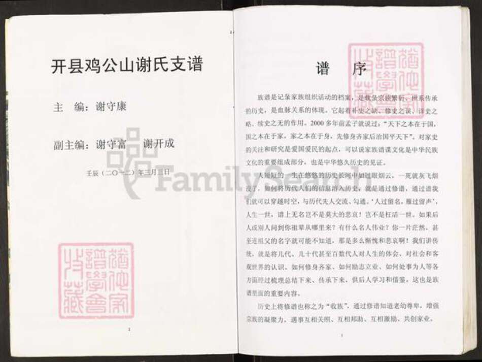 重庆市开州区谢氏宝树堂族谱-开县鸡公山谢氏支谱.pdf电子版预览图2