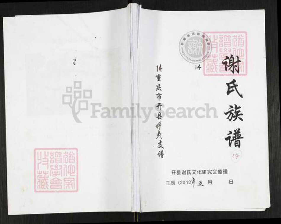 重庆市开州区重庆市万州开县谢；谢氏宝树堂族谱-谢氏族谱.重庆市开县师夷支谱.pdf电子版缩略图