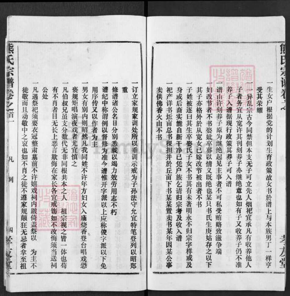 湖北省黄冈市浠水县汪岗镇熊氏孝友堂族谱-熊氏宗谱.pdf电子版预览图4