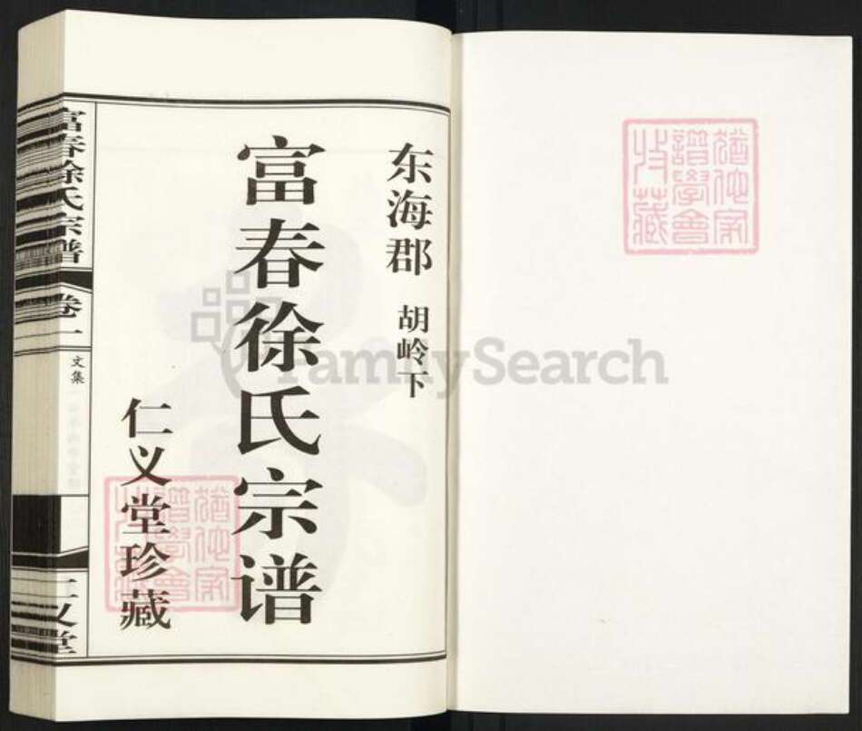 浙江省杭州市富阳龙门镇镇徐氏仁义堂族谱-富春徐氏宗谱.pdf电子版预览图1