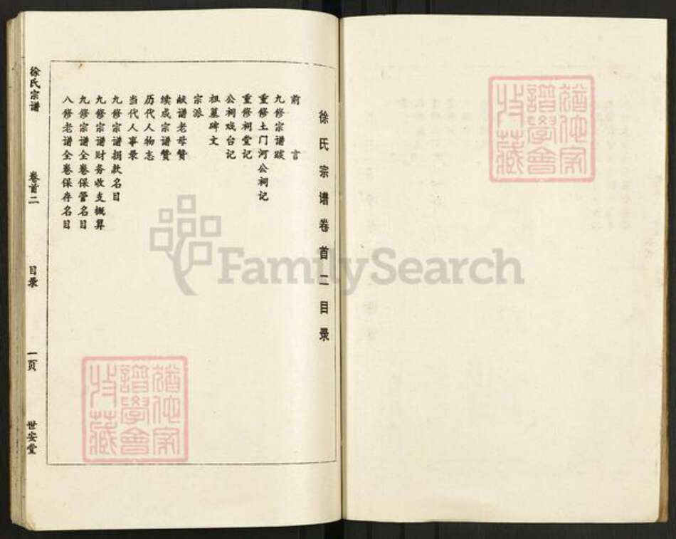 湖北省黄冈市英山县杨柳湾镇徐氏世安堂族谱-徐氏宗谱.pdf电子版预览图1