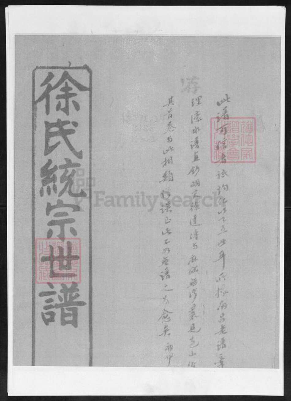 湖北省黄冈市麻城市白果镇徐氏仁寿堂族谱-徐氏统宗世谱.pdf电子版缩略图