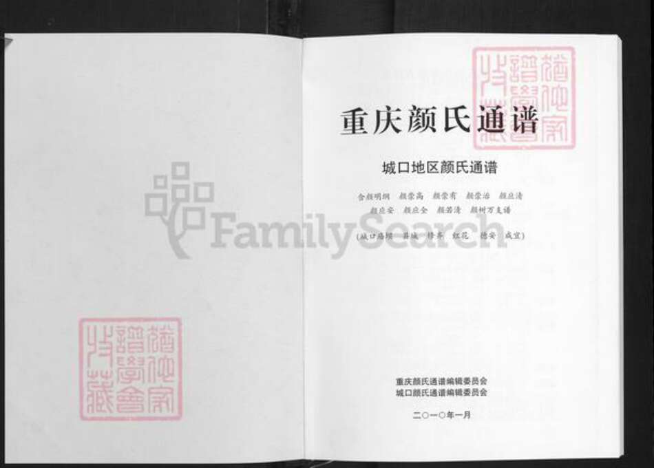 重庆市城口县颜氏族谱-重庆颜氏宗谱.城口地区颜氏通谱.pdf电子版预览图1