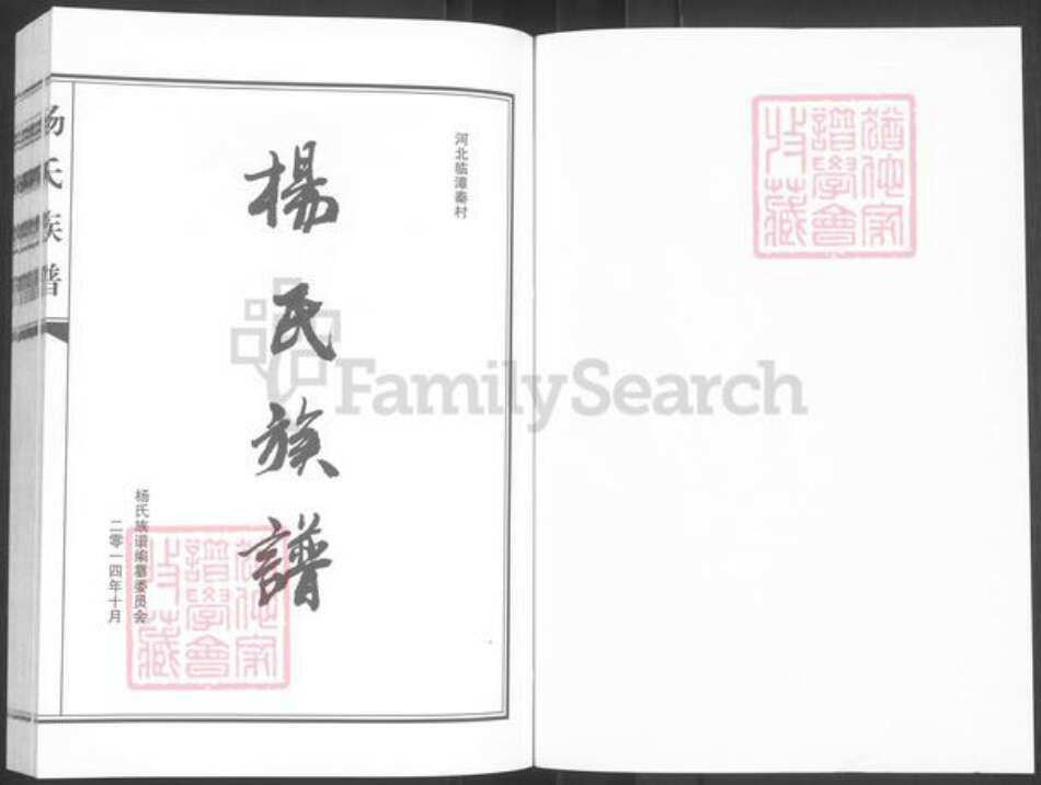 河北省邯郸市临漳县杨氏族谱-河北临漳秦村杨氏族谱.pdf电子版预览图1