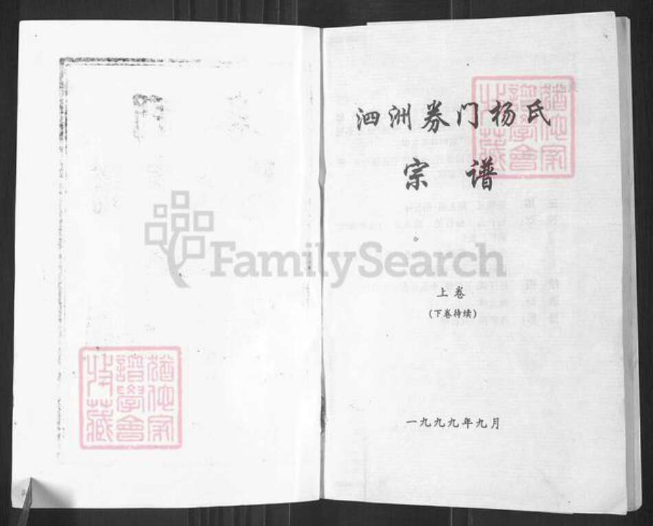 河南省南阳市唐河县源潭镇杨氏四知堂族谱-泗洲券门杨氏宗谱.pdf电子版预览图1