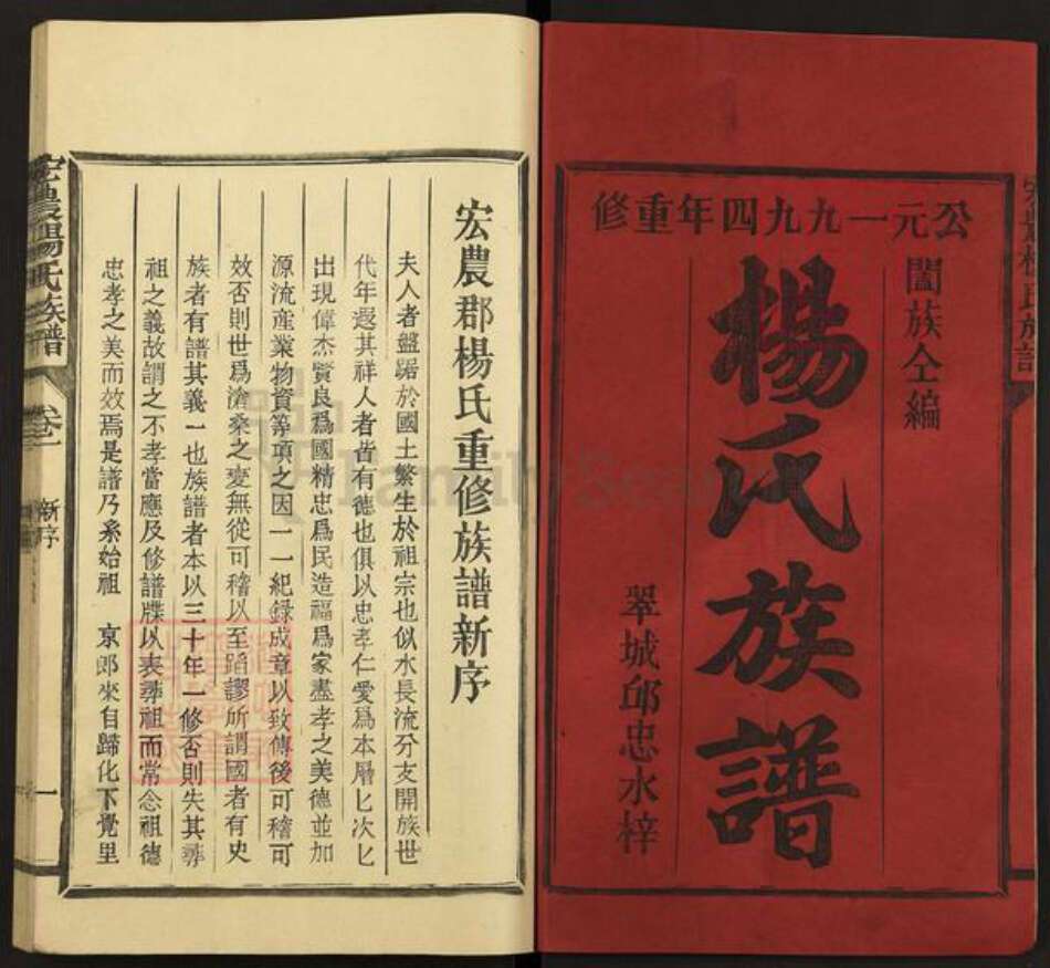 福建省三明市宁化县中沙乡杨氏族谱-宏农杨氏族谱.pdf电子版预览图1