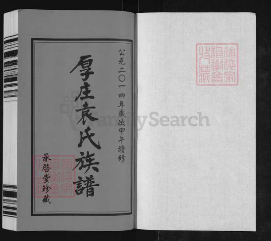 江苏省常州市金坛区儒林镇袁氏承启堂族谱-厚庄袁氏族谱.pdf电子版预览图1