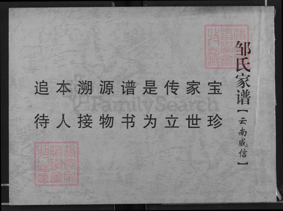 云南省昭通市威信县邹氏族谱-邹氏家谱(云南威信).pdf电子版缩略图