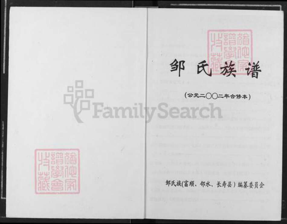 四川省自贡市沿滩区瓦市镇邹氏族谱-邹氏族谱.pdf电子版预览图1