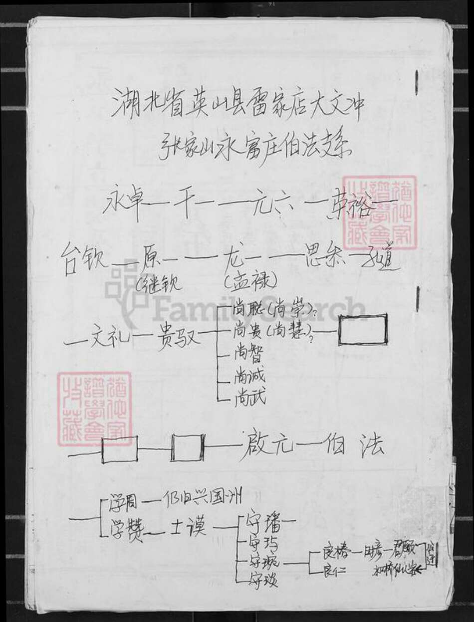 湖北省黄冈市英山县邹氏东鲁堂族谱-湖北英山县雷家店大文冲张家山永富庄伯法支系.pdf电子版缩略图