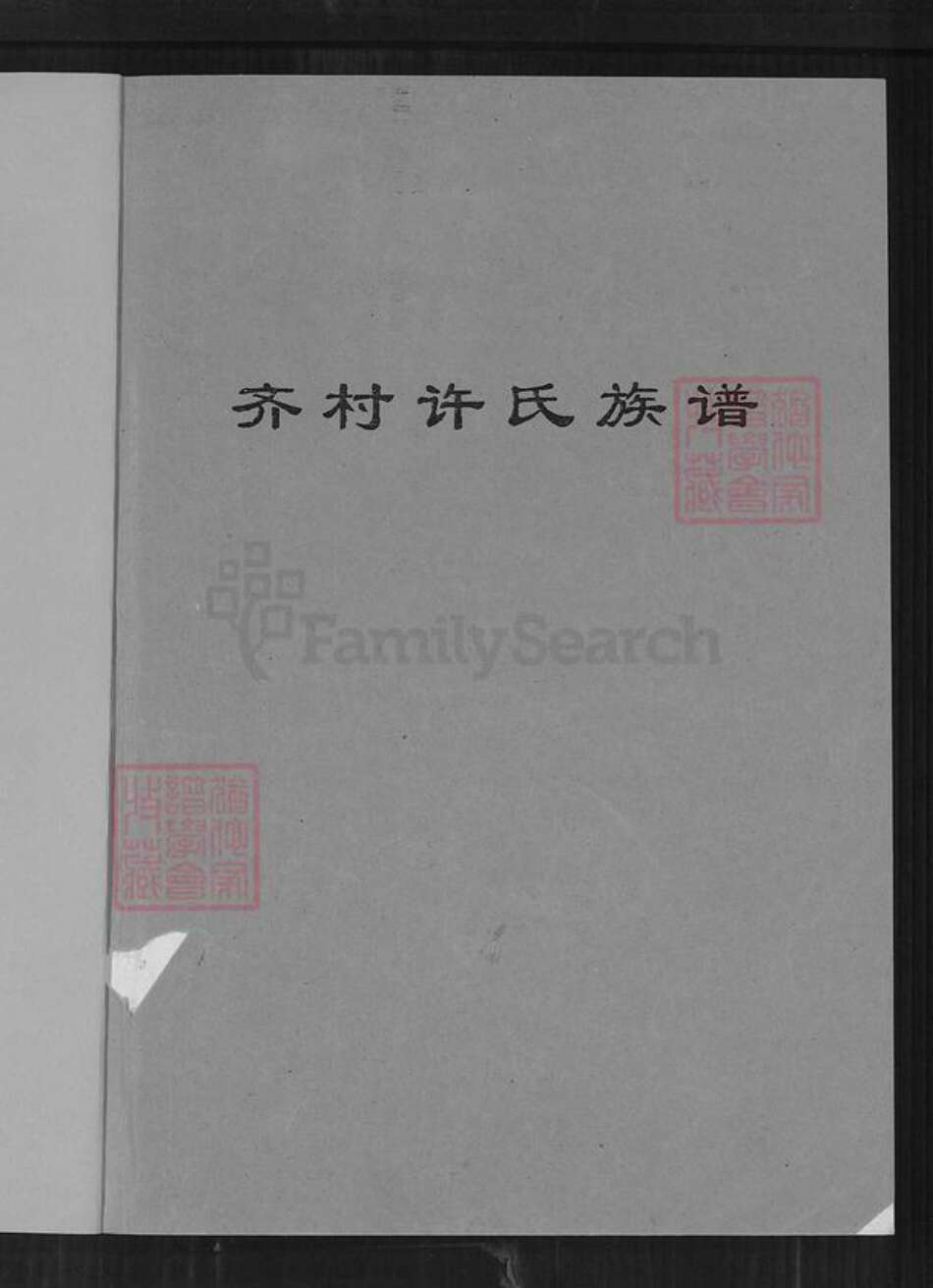 河南省焦作市博爱县孝敬镇许氏族谱-齐村许氏族谱.pdf电子版预览图1