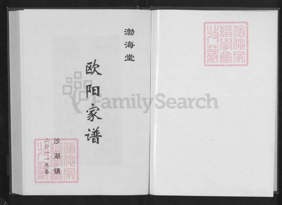 湖北省仙桃市沙湖镇欧阳氏渤海堂族谱-欧阳沙湖家谱.pdf电子版预览图1