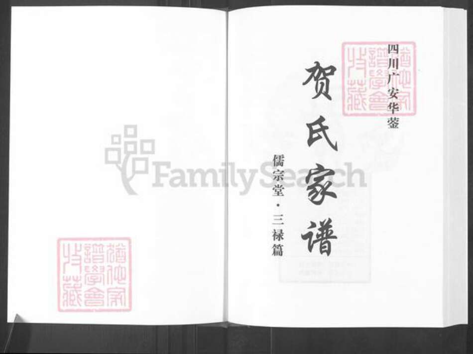 四川省绵阳市安县四川省广安市华蓥市高兴镇贺；贺氏儒宗堂族谱-贺氏家谱.pdf电子版预览图1