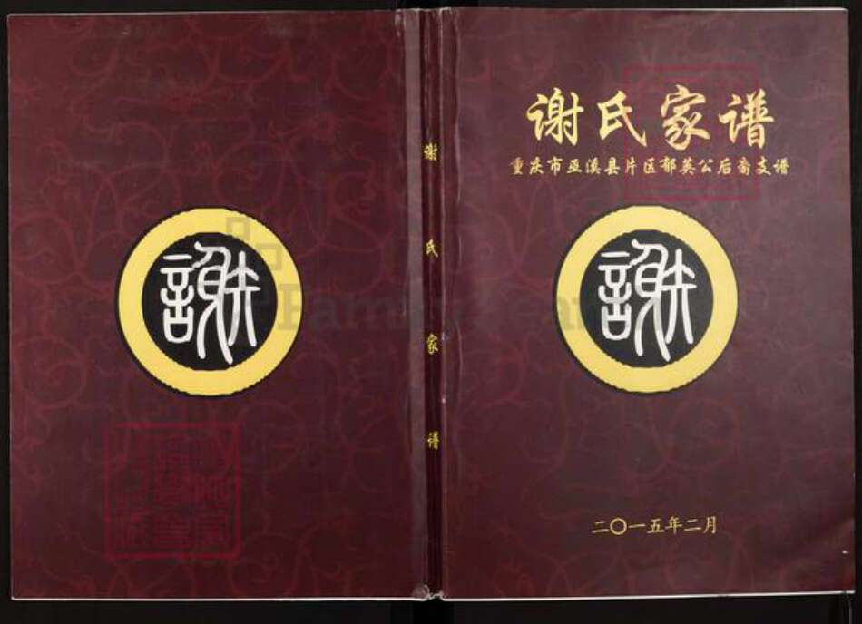 重庆市巫溪县重庆市大足区万古镇谢；谢氏族谱-谢氏家谱.重庆市巫溪县片区郁英公后裔支谱.pdf电子版缩略图