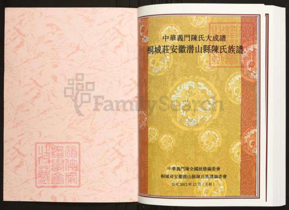 安徽省安庆市潜山市陈氏义门堂族谱-中华义门陈氏大成谱桐城庄安徽潜山县陈氏族谱.pdf电子版预览图1