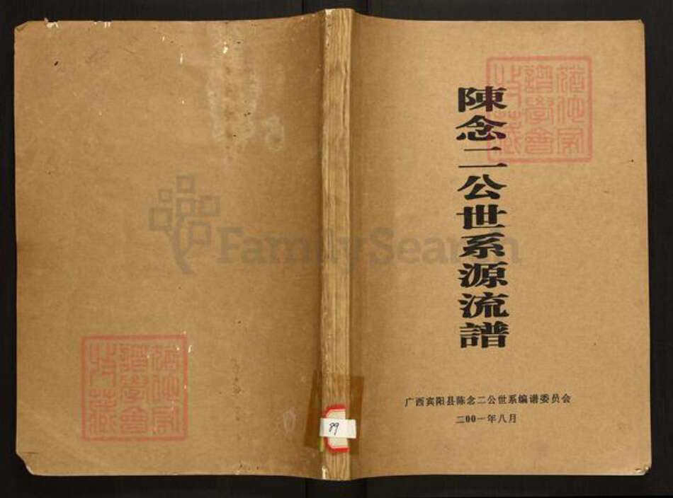 广西壮族自治区南宁市宾阳县陈氏族谱-陈念二公世系源流谱.pdf电子版缩略图