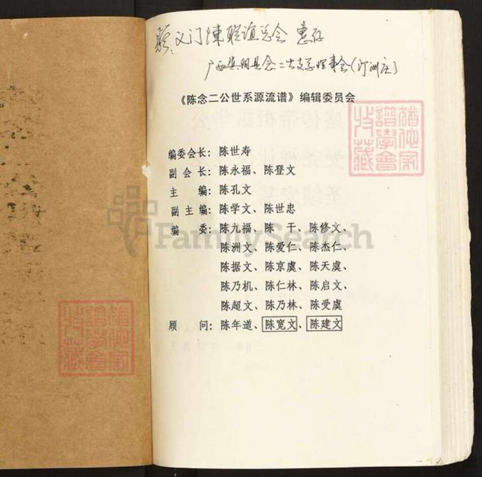 广西壮族自治区南宁市宾阳县陈氏族谱-陈念二公世系源流谱.pdf电子版预览图1