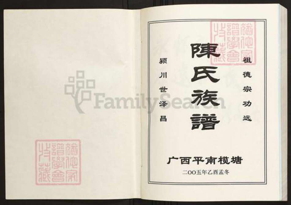 广西壮族自治区贵港市平南县陈氏族谱-广西平南揽塘陈氏族谱.pdf电子版预览图1