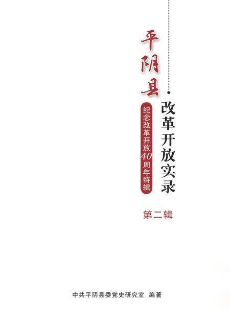 平阴县改革开放实录第二辑暨纪念改革开放40周年特辑.pdf电子版_山东省志预览图1