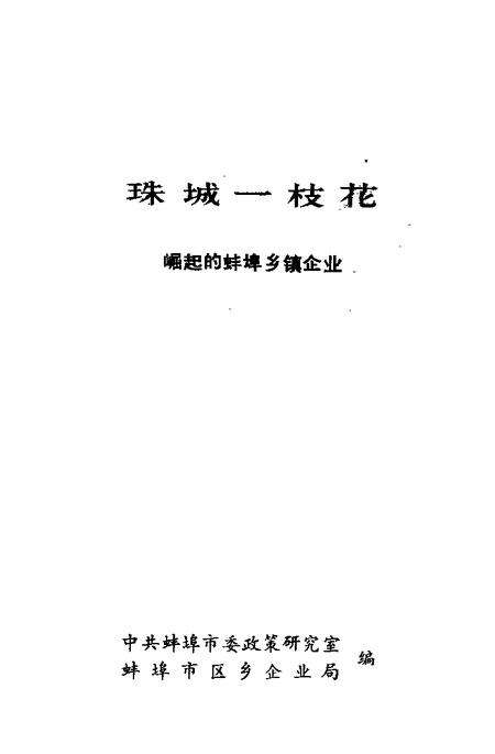 珠城一枝花  崛起的蚌埠乡镇企业.pdf电子版_安徽省志预览图1