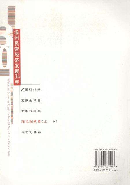 2008-温州民营经济发展三十年  理论探索卷  上.pdf电子版_浙江省志预览图1