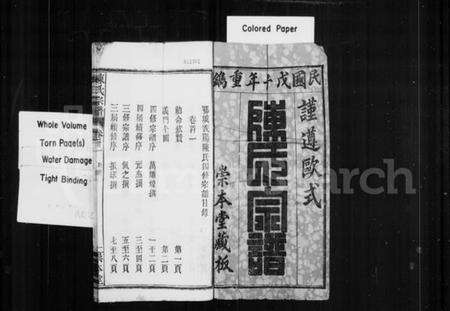 湖北陈氏族谱-陈氏宗谱 [17卷,首2卷](别名：鄂城义阳陈氏四修宗谱).pdf电子版预览图1