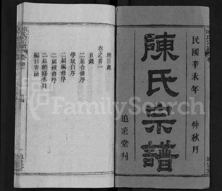湖北陈氏族谱-陈氏宗谱 [22卷,首2卷](别名：Chen Shi Zong Pu).pdf电子版预览图1