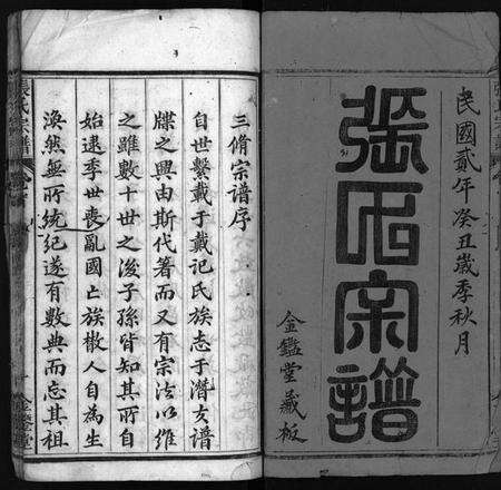 湖北张氏族谱-张氏宗谱 [10卷,首3卷](别名：Zhang Shi Zong Pu、张氏宗谱).pdf电子版预览图1