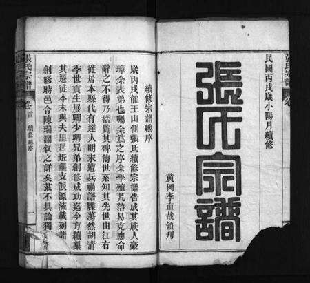 湖北张氏族谱-张氏宗谱 [6卷,首2卷](别名：张氏族谱、Zhang Shi Zong Pu、张氏宗谱).pdf电子版预览图1