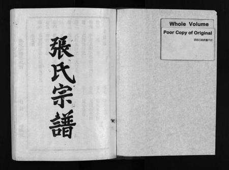 湖北张氏族谱-张氏宗谱[10卷首1卷](别名：Zhang Shi Zong Pu、张氏宗谱).pdf电子版预览图1