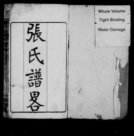湖北张氏族谱-张氏谱略 [22卷,首3卷,末1卷](别名：楚黄张氏谱畧).pdf电子版预览图1