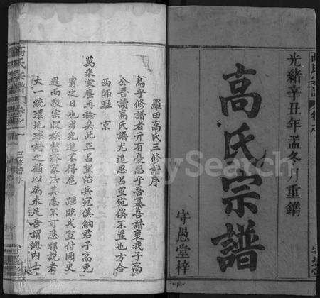 湖北高氏族谱-高氏宗谱 [14卷,首3卷](别名：罗田高氏三修谱、Gao Shi Zong Pu).pdf电子版预览图1