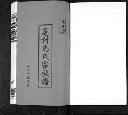 江苏马氏族谱-亳村马氏家族谱[1册](别名：Bo Cun Ma Shi Jia Zu Pu、亳村马氏家族谱).pdf电子版预览图1