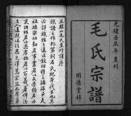湖北毛氏族谱-五脑山毛氏重修宗谱 [19卷,首2卷,末1卷](别名：Wu Nao Shan Mao Shi Zong Pu、毛氏宗谱).pdf电子版预览图2