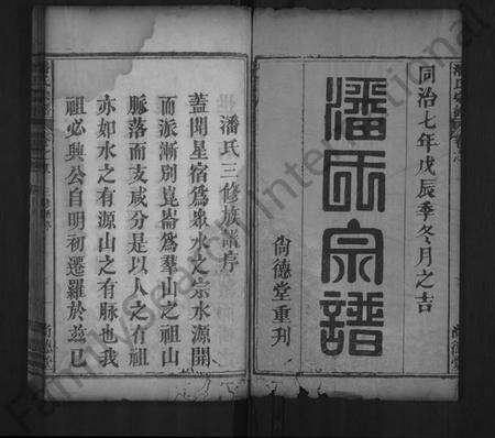 湖北潘氏族谱-潘氏宗谱 [11卷,首2卷](别名：潘氏三修族谱).pdf电子版预览图1