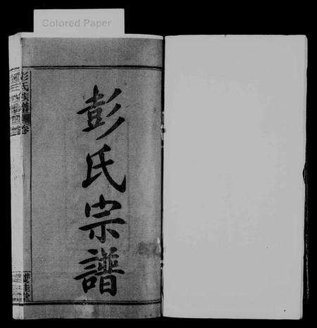 湖北彭氏族谱-彭氏宗谱 [20卷](别名：彭氏族谱).pdf电子版预览图1