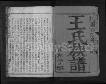 湖北王氏族谱-王氏族谱 [11卷](别名：王氏大成宗谱).pdf电子版预览图1