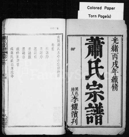 湖北萧氏族谱-萧氏宗谱 [20卷,首未各1卷](别名：黄陂萧氏).pdf电子版预览图1