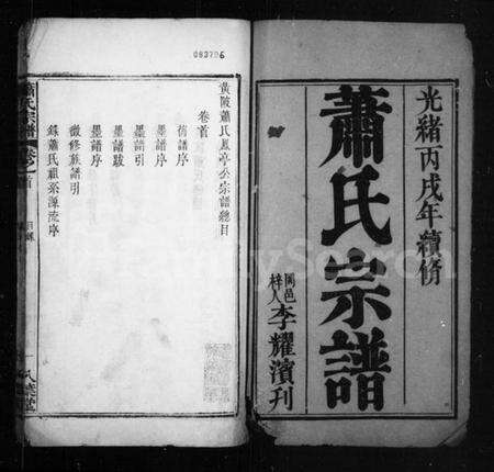 湖北萧氏族谱-萧氏宗谱 [20卷,首未各1卷](别名：黄陂萧氏).pdf电子版预览图2