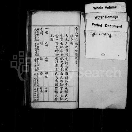 江苏杨氏族谱-常熟田庄杨氏世谱(别名：杨氏家谱).pdf电子版预览图1