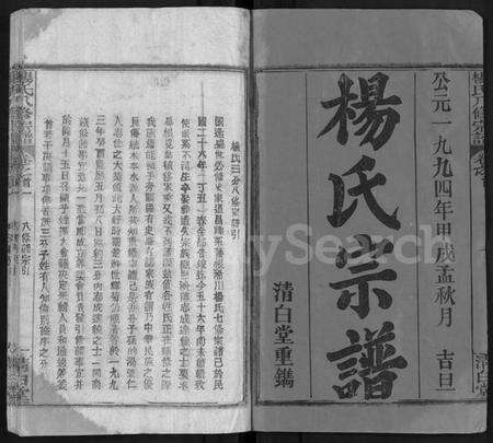 湖北杨氏族谱-杨氏八修宗谱 [20卷,世系2卷,首4卷](别名：杨氏三分宗谱、浠川杨氏八修宗谱).pdf电子版预览图1