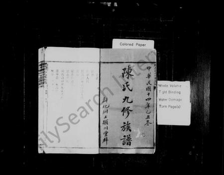 湖南陈氏族谱-陈氏九修族谱 [8卷,首2卷].pdf电子版预览图1