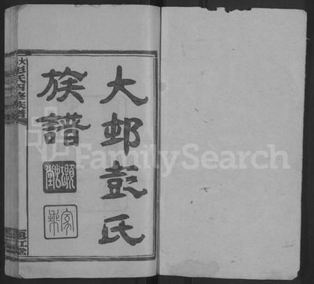 湖南彭氏族谱-大邨彭氏族谱 [18卷,首3卷].pdf电子版预览图1