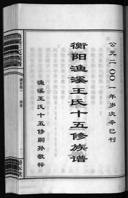 湖南王氏族谱-渔溪王氏族谱 [世系4卷,行传5卷,首5卷].pdf电子版预览图2