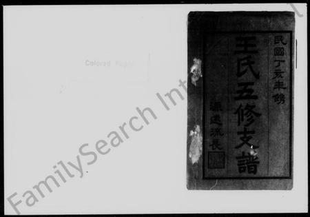 湖南王氏族谱-王氏五修支谱 [21卷,首末各1卷].pdf电子版预览图1