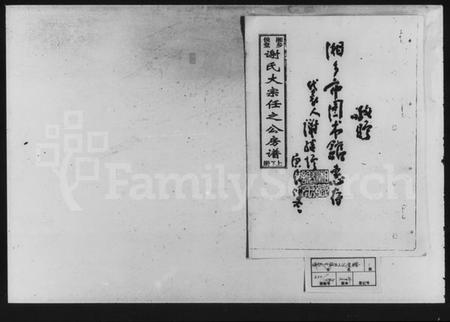 湖南谢氏族谱-湘乡侯堂谢氏大宗任之公房谱.pdf电子版预览图1