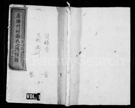 湖南谢氏族谱-醴南屈塘门村谢氏族谱 [18卷,首3卷].pdf电子版预览图1