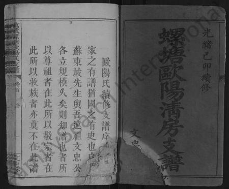 江西欧阳氏族谱-万载螺塘欧阳氏支谱 [3卷,首5卷,末2卷].pdf电子版预览图1